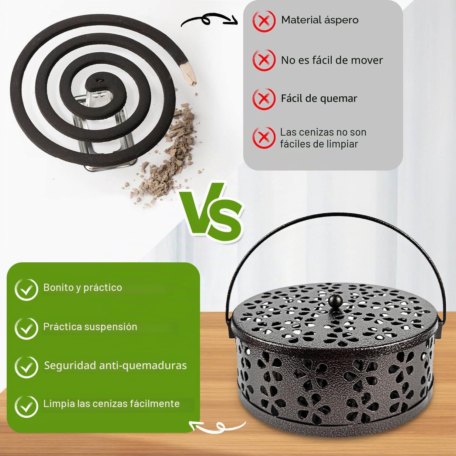 Anti-Mosquito Spiral Holder, Smoking Coil Holder with Carry Handle